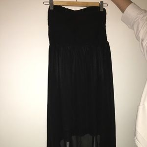 Short in the front long in the back black dress